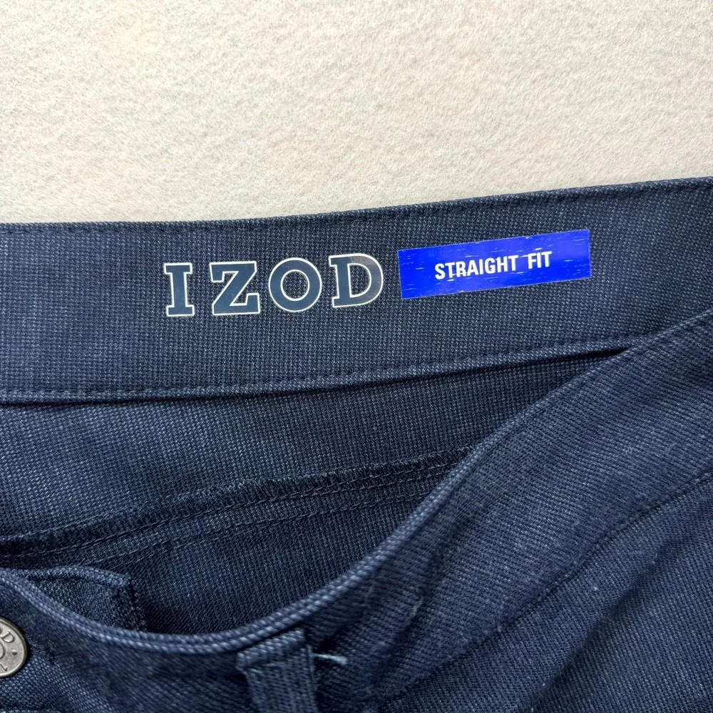 Izod Advantage Performance‎ Ankle Pants Mens 39x34* Blue Stretch Straight Fit